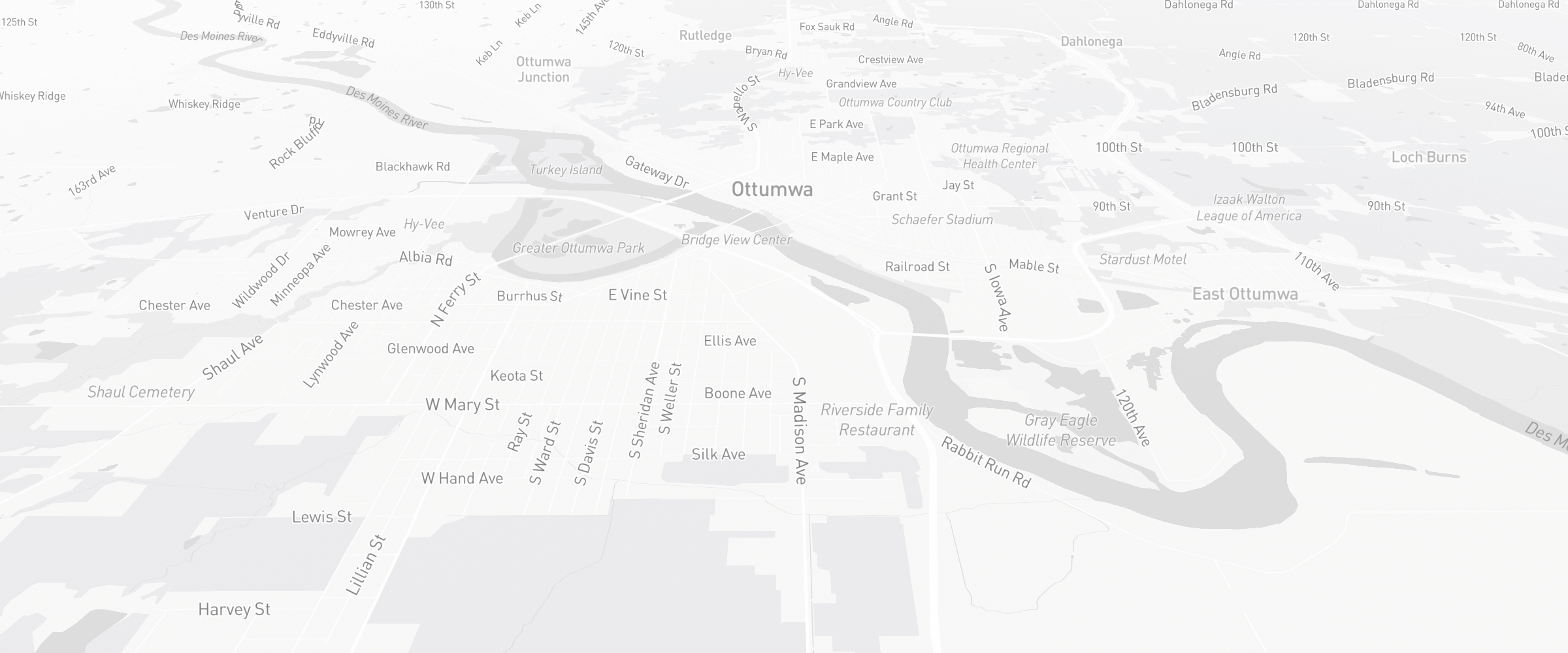 Neighborhood map of Ottumwa, IA — the area served by Life Insurance Agents of Ottumwa Group